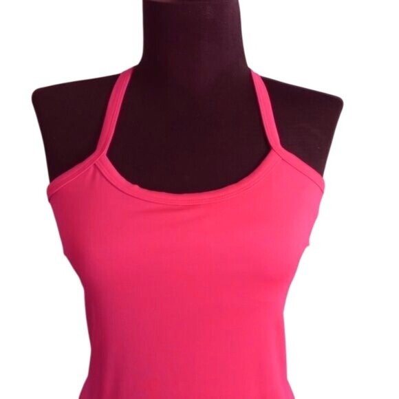 Under Armour Size S Tank Top HeatGear Racerback Pink Shelf Bra Athletic Stretchy - Picture 5 of 14